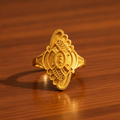 Royal Lotus Cascade Heritage Statement Ring for Women