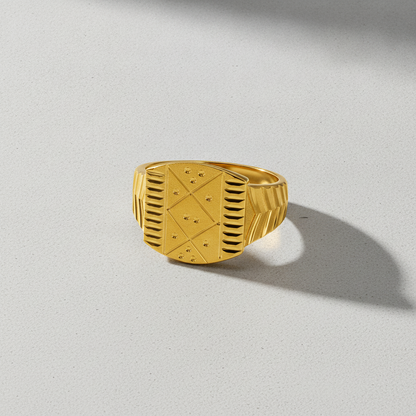 Royal Matrix Engraved Statement Ring
