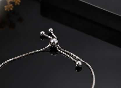 Classic CZ Tennis 925 Sterling Silver Adjustable Bracelet for Women & Girls