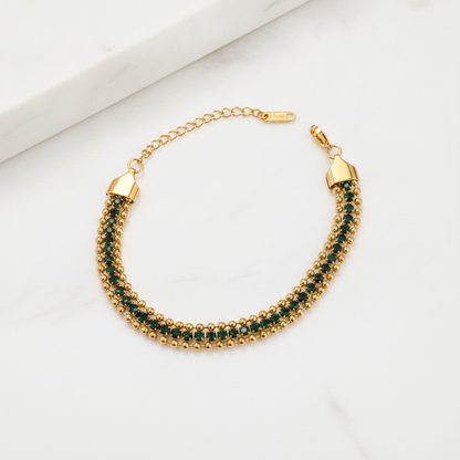NUGOLD Designer Green Cubic Zirconia Bracelet for Women