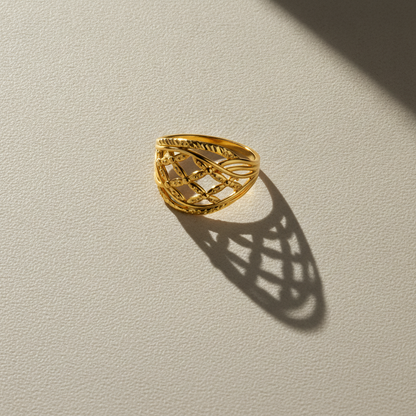 NUGOLD Elegant Interwoven Designer Ring for Women