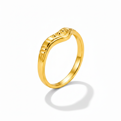 Regal Curved Crest Minimalist Ring for Women