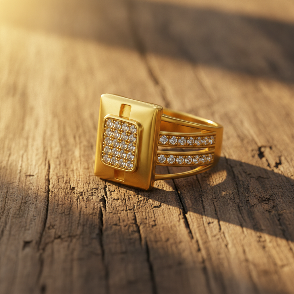 Imperial Luxe Square Pavé Statement Ring