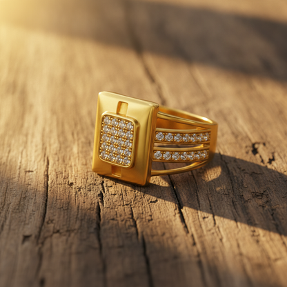 Imperial Luxe Square Pavé Statement Ring
