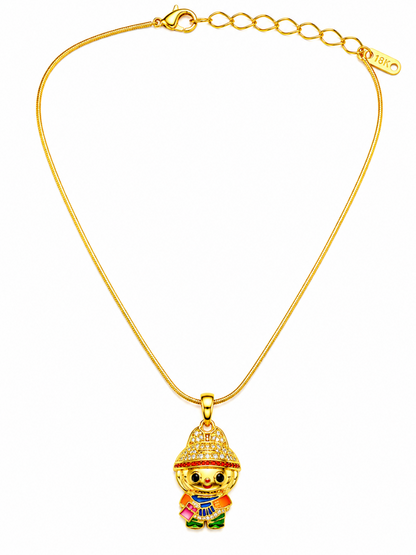 Charming Lucky Doll Pendant Chain Necklace