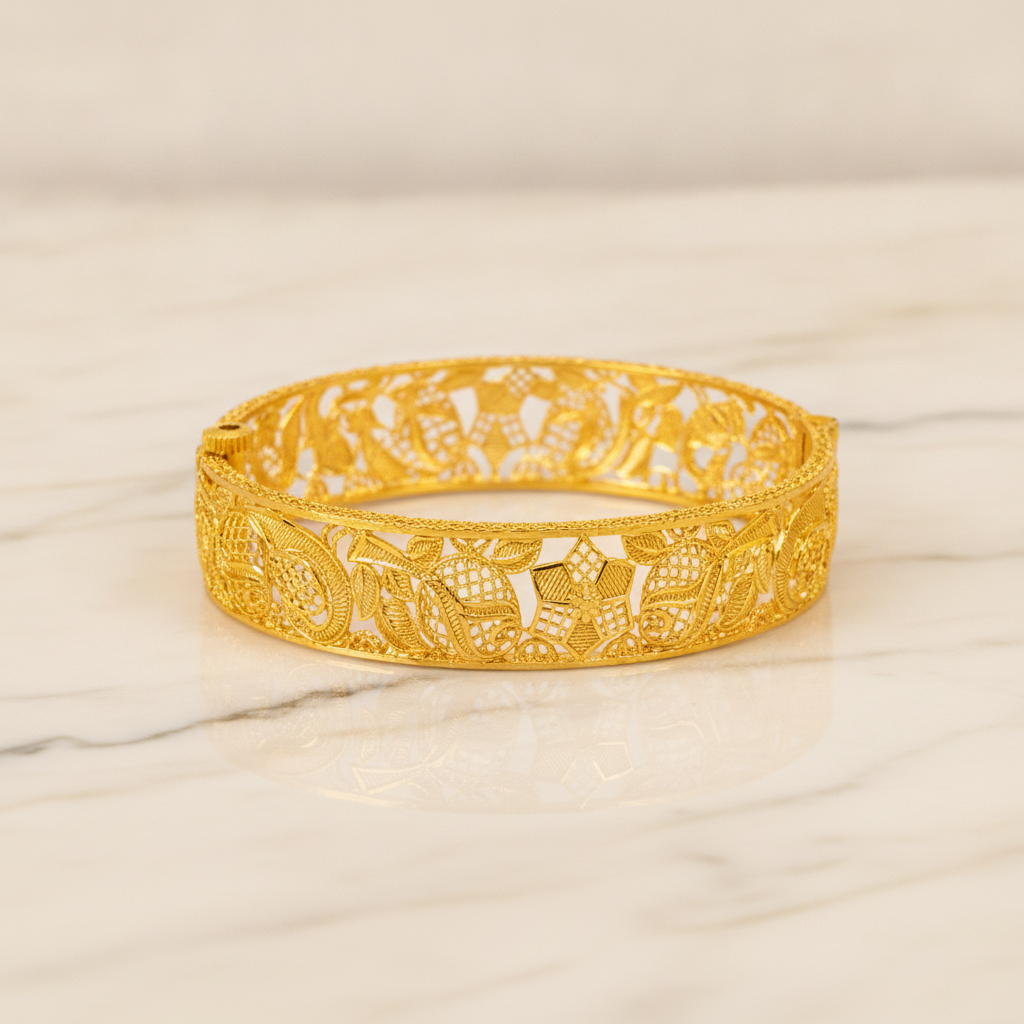 Royal Heritage Filigree Traditional Kada Bracelet for Women