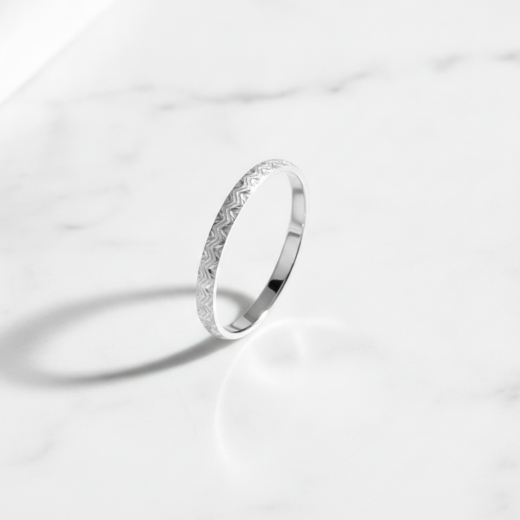 Classic 925 Sterling Silver Chevron Pattern Men's Kada