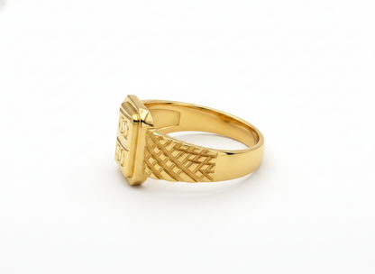 NUGOLD Premium Men’s Ring with Rectangular Engraved Design