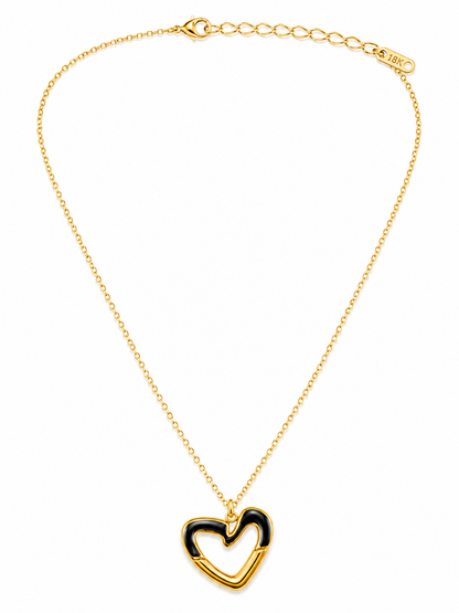 Elegant Dual-Tone Heart Necklace for Women