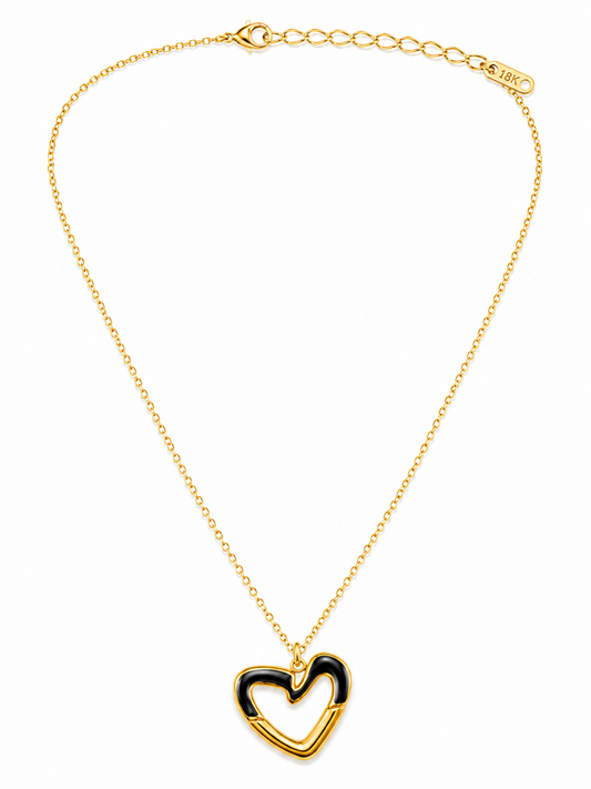 Elegant Dual-Tone Heart Necklace for Women