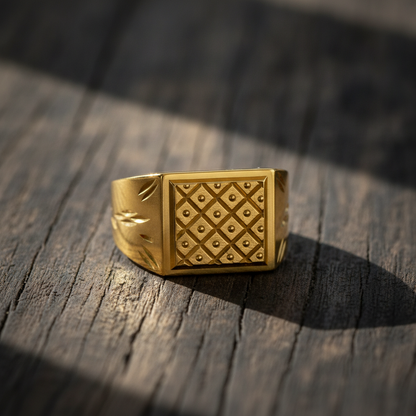 Imperial Lattice Engraved Statement Ring