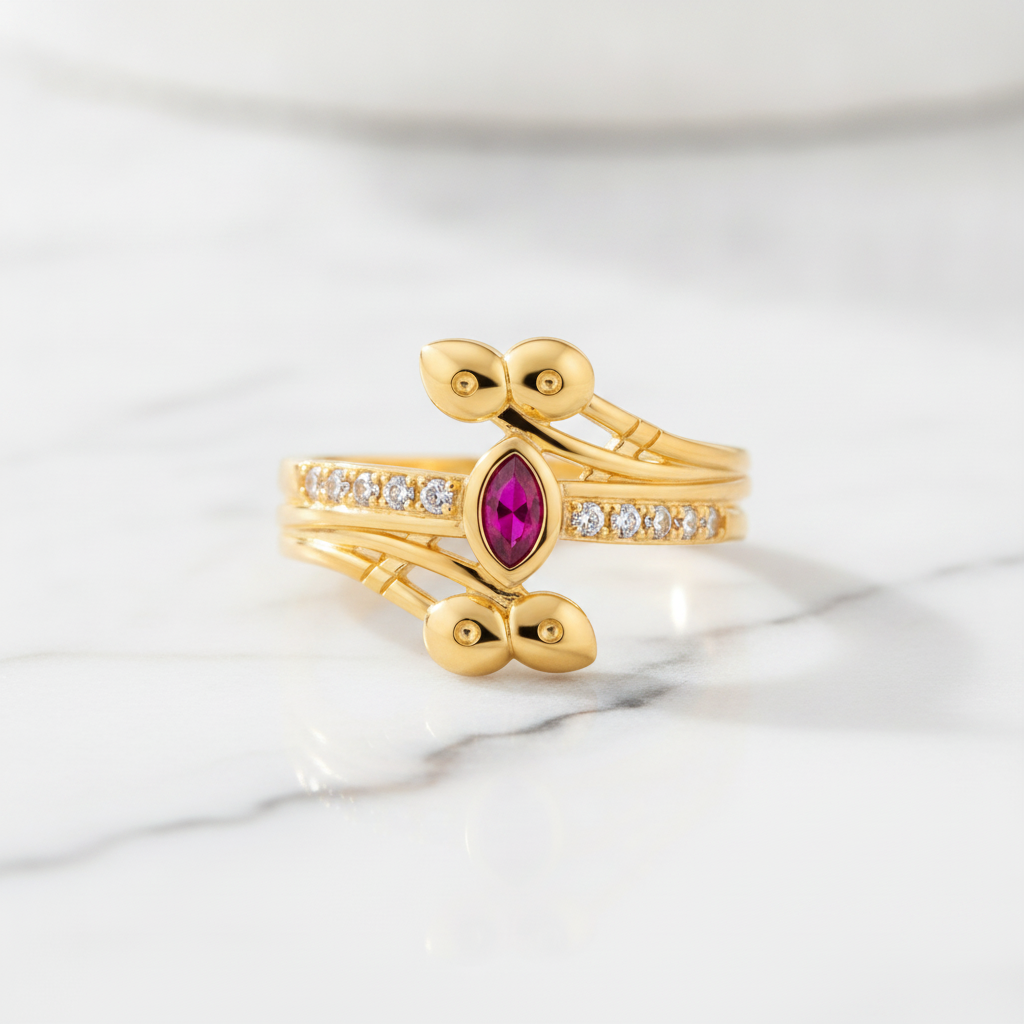 Crimson Majesty Crystal Ring