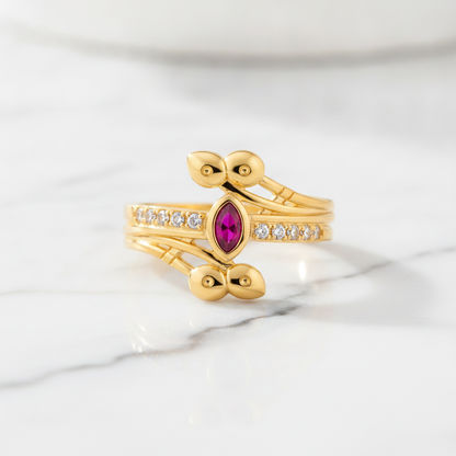 Crimson Majesty Crystal Ring