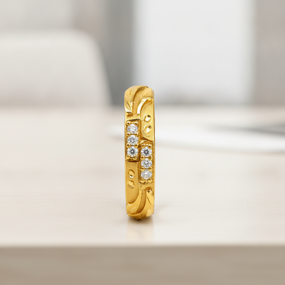 Regal Leafline Sparkle Band Ring for Women