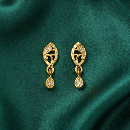 Regal Swirl Crystal Dangler Earrings for Women