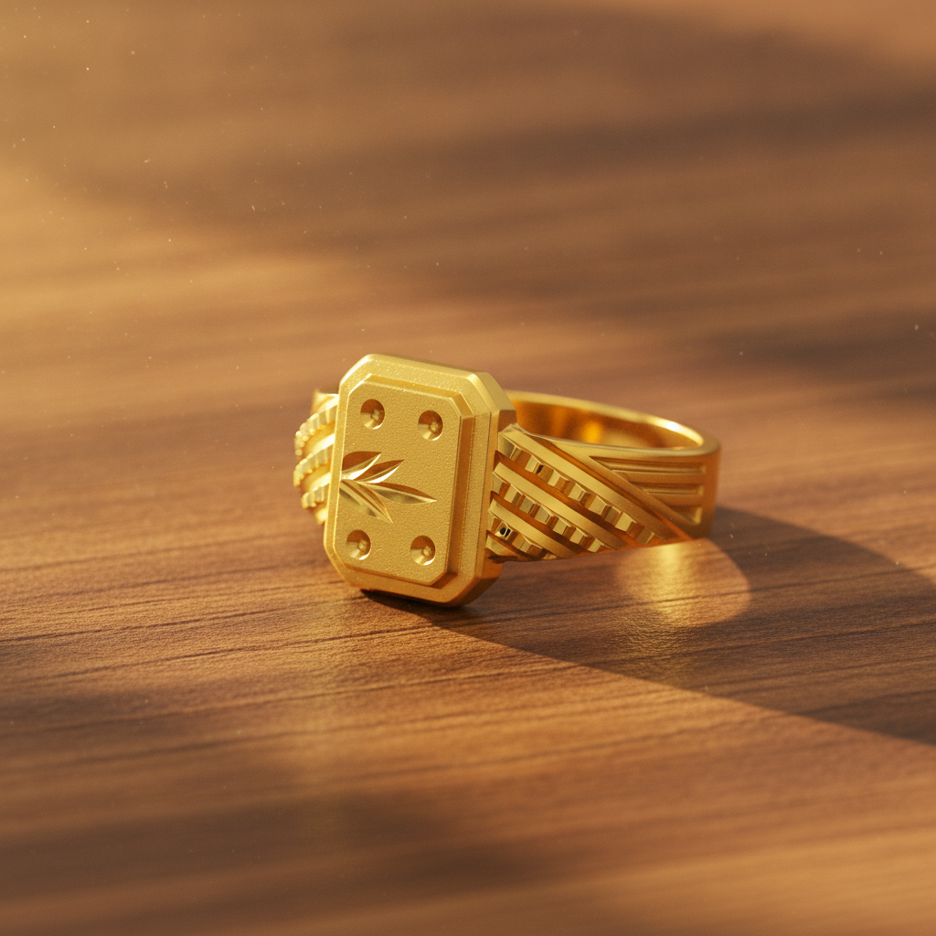 Imperial Leafcrest Engraved Statement Ring