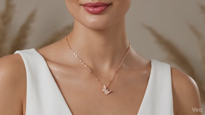 Elegant Rose Gold Butterfly Pendant Necklace for Women