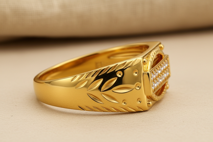 NUGOLD Luxury Men’s Ring with CZ Stone