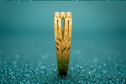 NuGold Dual Line Textured Gold Kada Bracelet